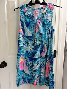 Lilly Pulitzer- Women’s Blue Floral Sailboat Dress